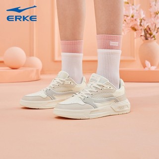ERKE 鸿星尔克 顽味鸿星尔克板鞋女鞋小白鞋2024夏季新款网面透气白色休闲运动鞋
