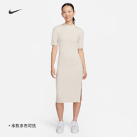 NIKE 耐克 官方ESSENTIAL女连衣裙夏季耐克勾勾针织开衩刺绣DV7879