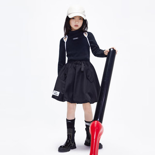 little MO&Co.little moco童装22秋装女童工装风花苞裙子半身裙KBB3SKT001 黑色2 140/58