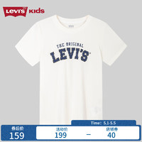 Levi's李维斯童装儿童短袖T恤24夏男童复古贴布上衣 明亮白 90/52(2T)