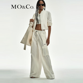MO&Co.Reebok联名系列2024夏【凉感】短款夹克外套MBD2JKT007 本白色 S/160