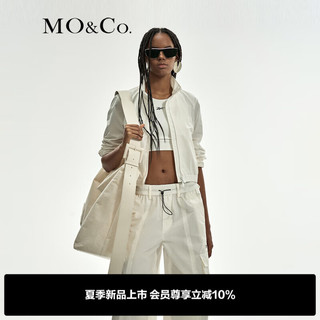 MO&Co.Reebok联名系列2024夏【凉感】短款夹克外套MBD2JKT007 本白色 S/160