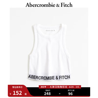 ABERCROMBIE & FITCH女装 24春夏 美式风辣妹修身  Logo 罗纹背心 KI139-4421 白色 M (165/96A)