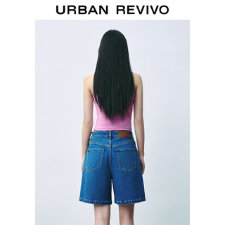 URBAN REVIVO 女士打底外穿刺绣修身无袖圆领背心 UWU440053 冷粉色 L