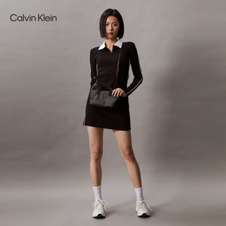 Calvin Klein女包24春季街头潮流提花肩带两用手提单肩斜挎包DH3510 001-太空黑