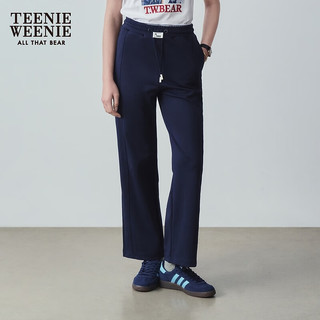 Teenie Weenie小熊2024年夏季高腰直筒休闲裤长裤卫裤时尚运动 藏青色 155/XS
