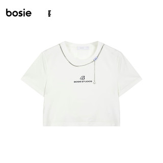 bosie链条短款T恤 白色 155/80A