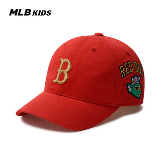 MLB儿童男女童龙年潮趣棒球帽简约百搭24春夏 深红色 51-53cm