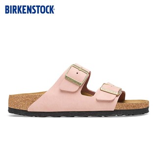 BIRKENSTOCK勃肯拖鞋平跟休闲时尚凉鞋拖鞋Arizona系列 粉色/柔粉色窄版1027651 37
