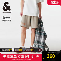 杰克·琼斯（JACK&JONES）夏季立体字母植绒字母贴布oversized休闲短裤22429F044 E11 卡其色 170/76A/SR