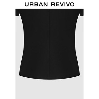 UR2024夏季女装时尚设计感修身纽扣开襟衬衫UWJ240027 黑色 M