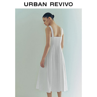 UR2024夏季女装法式圆领中长款无袖连衣裙UWG740087 本白 XS
