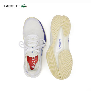 LACOSTE法国鳄鱼女鞋24年时尚运动网球鞋|47SFA0028 WO1/白色/米白色/蓝色 5.5 /39