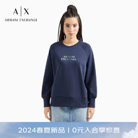 EMPORIO ARMANI ARMANI EXCHANGE24早春AX女装圆领插肩徽标纯色卫衣