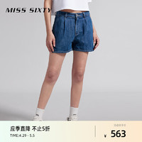 MISS SIXTY2024夏季牛仔短裤女含天丝复古深蓝直筒百搭休闲风 深蓝 28