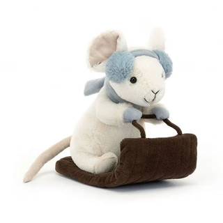Jellycat英国高端毛绒玩具 圣诞雪橇小老鼠 18cm 公仔玩偶 圣诞雪橇小老鼠18cm