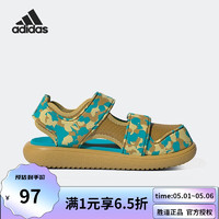 adidas 阿迪达斯 2022夏季青少年新款魔术贴包头凉鞋GZ1310