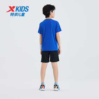 特步童装儿童套装夏季运动速干百搭套装中大童短袖短裤两件套 皇家蓝【XTEP标】 100cm