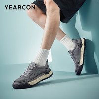 YEARCON 意尔康 男鞋2024春夏网面透气休闲运动鞋系带潮流板鞋 96628W 灰色 40