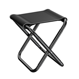 斯朴洛特户外折叠凳便携式钓鱼椅火车小马扎凳子露营椅子折叠椅野营小板凳 半折叠-黑色大号-碳钢管