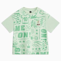 MQD 马骑顿 童装男大童24夏新款学院风满印字母短袖T恤