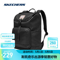 SKECHERS 斯凯奇 男女同款成人双肩背包时尚便携旅行包L323U166 碳黑/0018 均码