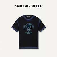Karl Lagerfeld卡尔拉格斐轻奢老佛爷男装 2024夏款logo印花短袖T恤 黑色 48