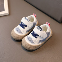 Moshini 莫诗尼 小童板鞋春秋季新款男童女宝宝鞋子0-3岁婴儿软底 兰色 17码内长12.5
