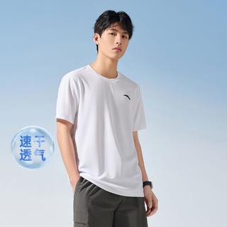 运动T恤男夏季透气轻薄圆领跑步训练纯色短袖速干T