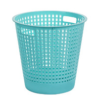 CHAHUA 茶花 镂空垃圾桶家用无盖厨房客厅卫生间厕所卧室办公室废纸篓筒桶 蓝色（大号）