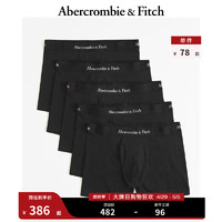 ABERCROMBIE & FITCH男装套装 5条装美式logo亲肤舒适弹力中腰四角内裤337544-1 黑色 XL