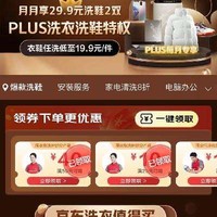 京东洗衣 PLUS会员专享 衣鞋任洗低至16.5元/件