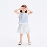 巴拉巴拉 儿童套装女童短袖两件套2024新款夏装文艺风蕾丝短裙