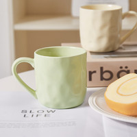 瓷魂 陶瓷马克杯创意水杯家用设计感杯情侣早餐杯咖啡杯 奶绿