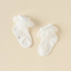 戴维贝拉 女童袜子2024夏季儿童袜子婴幼儿弹力短袜