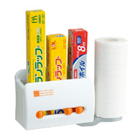 inomata 日本进口厨房纸巾架保鲜膜收纳盒 冰箱吸盘置物架