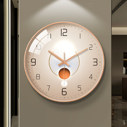 BBA 掛鐘北歐裝飾輕奢鐘表客廳家用時鐘簡約掛表掛墻12英寸玫瑰金
