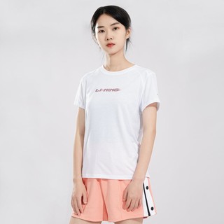 LI-NING 李宁 运动T恤女式圆领套头凉爽半袖轻便运动服跑步训练系列短袖