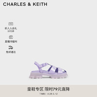 CHARLES & KEITH CHARLES&KEITHCK9-71850018儿童复古编织低跟罗马凉鞋 LILAC浅紫色 32码