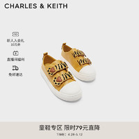 CHARLES & KEITH CHARLES&KEITHCK9-71850005儿童可爱虎爪设计休闲板鞋 Yellow黄色 码基本齐全