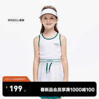little MO&Co.little moco童装24夏装女童网球运动风华夫格无袖短款背心 本白色 110/52