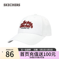 斯凯奇（Skechers）斯凯奇2024龙年男女同款百搭棒球帽L124U059 棉花糖白/0074 均码