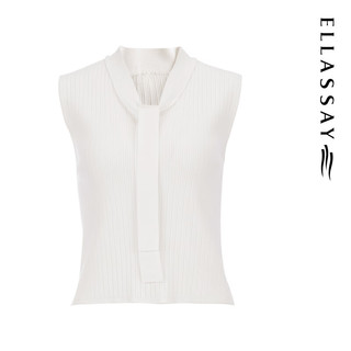 歌力思（ELLASSAY）2024春夏修身系带领简约百搭时尚背心女EWD352M00900 纯净白 XS