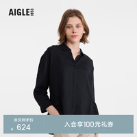 AIGLE 艾高 春夏款户外休闲时尚舒适TENCEL天丝七分袖衬衫女士上衣