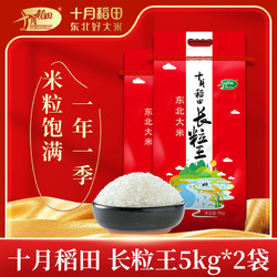 SHI YUE DAO TIAN 十月稻田 长粒王香米5kg*2袋 20斤装 东北正宗大米粳米实惠装