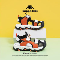 Kappa 卡帕 Kids卡帕童鞋儿童运动凉鞋沙滩鞋夏季透气轻便中大童包头鞋 米/橙红 33码/内长21.5cm适合脚长20.5cm
