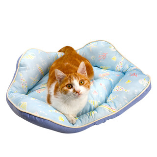 多格漫猫窝狗窝 缤纷海洋宠物夏季清凉睡觉垫子 多款式可选 方形舒睡窝 蓝色 中号