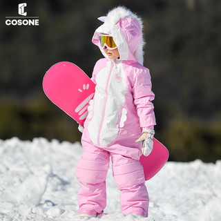 COSONE 儿童滑雪服动物软壳连体雪服儿童套装防风防水保暖滑雪装备