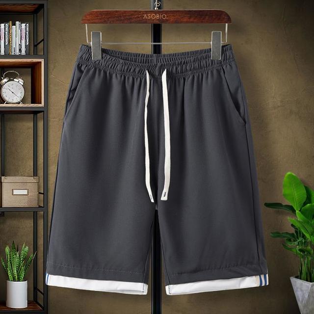 ASOBIO 傲鸶 简约系绳男士短裤夏青少年百搭款短裤男舒适青少年男士时尚男裤