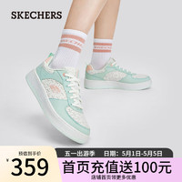 斯凯奇（Skechers）夏季女士简约时尚板鞋舒适百搭休闲鞋185034 乳白色/蓝色/OWBL 35
